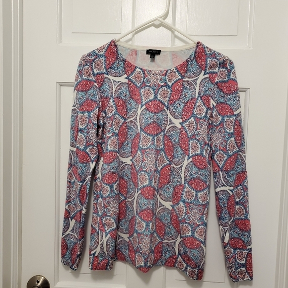 Talbots Garden Medallion Crewneck Sweater Size XS, Preppy, Colorful - Picture 8 of 9